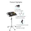 Rolling Salon Tray Cart Height Adjustable, Rolling Aluminum Tray Cart on Wheels for Hair Stylist, Hair Salon Wig Holder Removable Hair Extension Tool Tray view 3