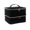 Nail Polish Carrying Case, Double-Layer Nail Polish Storage Bag- Fits Nail Dryer Lamp and 30 Bottles(15ml/0.5 fl.oz), Nail Polish Organizer bag with Adjustable Dividers for Manicure Set (Black) view 1