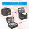 Nail Polish Carrying Case, Double-Layer Nail Polish Storage Bag- Fits Nail Dryer Lamp and 30 Bottles(15ml/0.5 fl.oz), Nail Polish Organizer bag with Adjustable Dividers for Manicure Set (Black) view 2