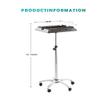 RED AS FIRE Rolling Salon Tray Cart Height Adjustable, Rolling Aluminum Tray Cart on Wheels for Hair Stylist, Hair Salon Wig Holder Removable Hair Extension Tool Tray view 2