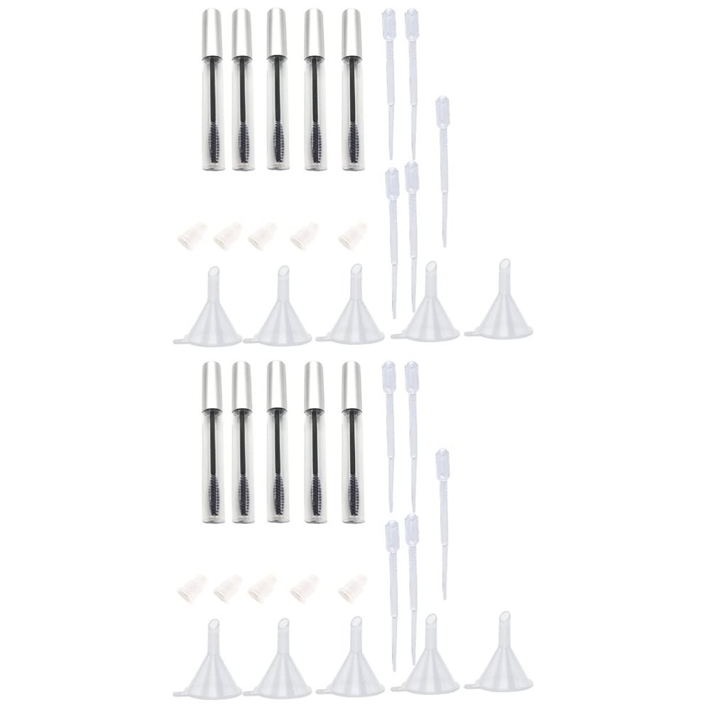 Beaupretty 10pcs Empty Mascara Tube Set with Eyelash Containers Includes Funnels Transfer Pipettes for Mascara Travel-friendly and Leak-resistant
