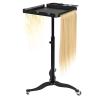 Rolling Salon Tray Cart Height Adjustable, Rolling Aluminum Tray Cart on Wheels for Hair Stylist, Hair Salon Wig Holder Removable Hair Extension Tool Tray view 1