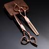 Professional Hair Cutting Shears, 6 Inch Professional Japan 440c Steel Diamond Hair Scissors Cutting Barber Tools Haircut Thinning Shears Hairdresser Scissors set (Size : Set) view 2
