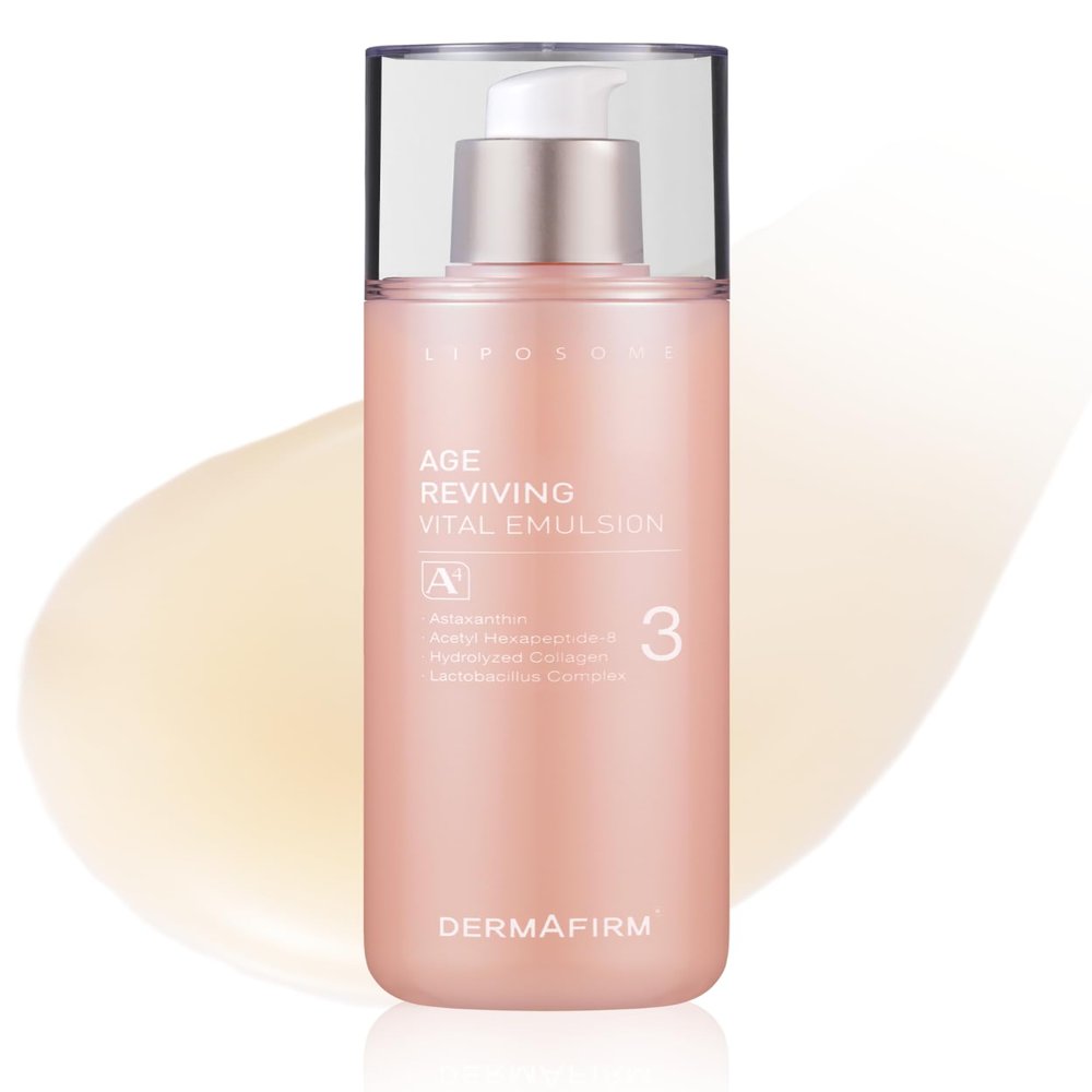 DERMAFIRM Age Reviving Vital Tone Up Emulsion Cream A4 | Face Firming Cream Hydrating Moisturizer for Pore Firming w/Collagen, Astasome & Peptide All Skin Types | No Animal Trials No Paraben 6.76 fl