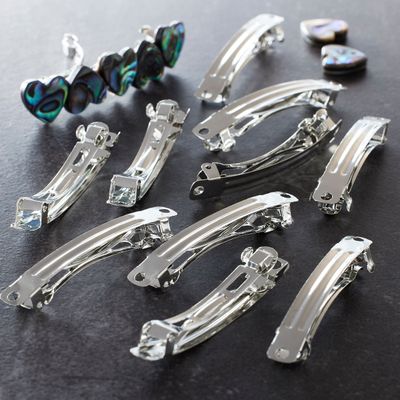 Bead Landing 2.25" Rhodium Hair Barrettes, 12 Packs: 20 ct. (240 total)