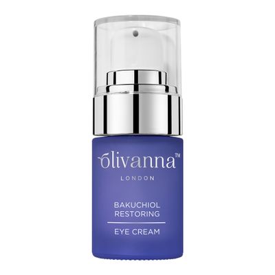 Olivanna Bakuchiol Restoring Eye Cream - Elderflower Extract Reduces Visibility of Dark Circles - Hyaluronic Acid and Glycerin Moisturizes - 0.5 oz