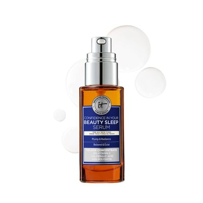 IT Cosmetics Confidence in Your Beauty Sleep Triple Antioxidant Brightening Serum  24HR Hydration  Anti-Aging  12% Vitamin C Serum - Fragrance Free  All Skin Types, 1.0 fl. Oz