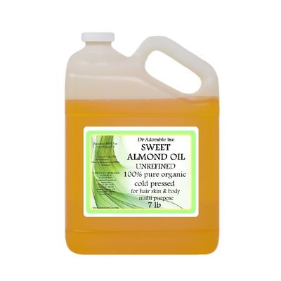 Dr Adorable - 7 lb - Sweet Almond Oil UNREFINED - 100% Pure Natural Organic Cold Pressed