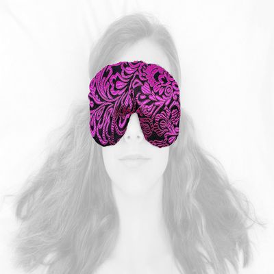 Candi Andi Handmade Weighted Sleep Eye Mask Yoga Pillow - Flax Seed Fill - Lavender Scented - Magenta Doodle - TEMFL-MD