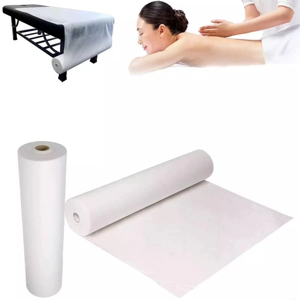 Bzbuy Disposable Massage Table Sheets (Pack Of 2 Roll) Non Woven | 30 g/m2 with Face Hole Absorbent Comfortable Thick and Durable Soft Latex-free 71" x 31.5"