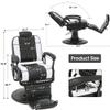 BarberPub Heavy Duty Metal Vintage Barber Chair All Purpose Reclining Hydraulic Pump Salon Beauty Spa Chair Hair Styling Equipment 9216 (Black&White) view 3