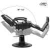 BarberPub Heavy Duty Metal Vintage Barber Chair All Purpose Reclining Hydraulic Pump Salon Beauty Spa Chair Hair Styling Equipment 9216 (Black&White) view 4