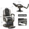 BarberPub Heavy Duty Metal Vintage Barber Chair All Purpose Reclining Hydraulic Pump Salon Beauty Spa Chair Hair Styling Equipment 9216 (Black&Grey) view 3
