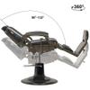 BarberPub Heavy Duty Metal Vintage Barber Chair All Purpose Reclining Hydraulic Pump Salon Beauty Spa Chair Hair Styling Equipment 9216 (Black&Grey) view 4