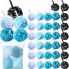 Shellwei 32 Pcs Bath Sponge Shower Loofahs Bulk 60 g Charcoal Body Shower Large Mesh Puff Soft Scrubber for Men and Women Exfoliating Pouf Balls with Bathing Accessories view 1