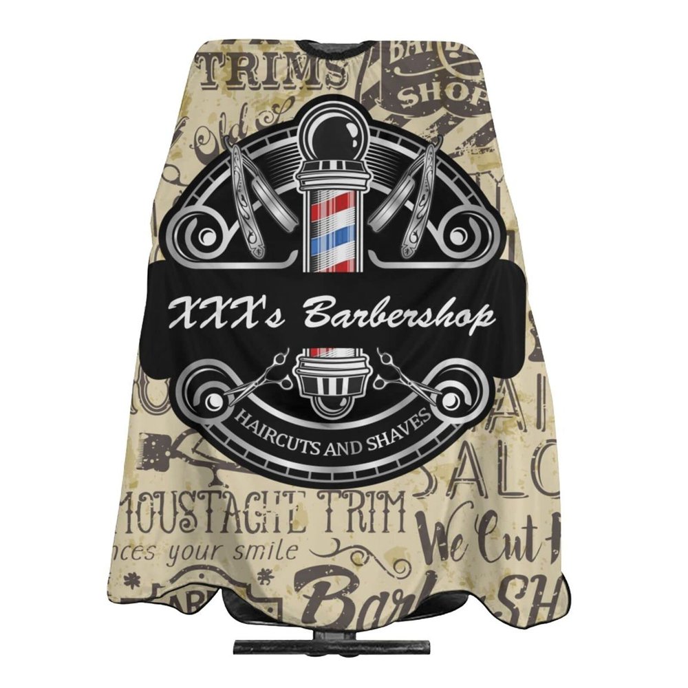 Custom Barber Cape Hairdresser Cape, Add Your Photo Text or Logo Personalized Haircut Salon Cape for Men, Customized Hair Cutting Cape for Home Salon Barbershop