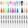 12 Color 3D Nail Art Pens Set, Kalolary Nail Point Graffiti Dotting Pen Drawing Painting Liner Brush for DIY Nail Art Beauty Adorn Manicure Tools view 1