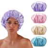 Smilco 4 Pack Shower Caps for Women, Reusable Waterproof Double Layer Bath Cap, Large EVA Elastic Hair Cover for Shower, Fits Long Hair & Braids, for Spa & Home view 1