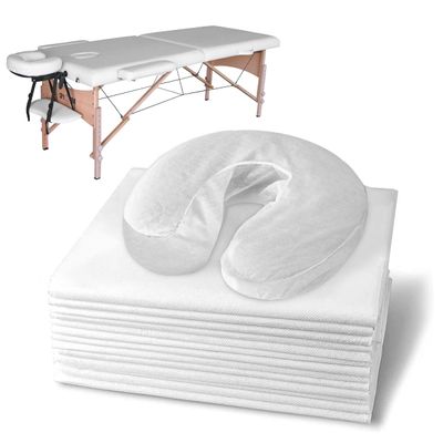 Disposable Single Use 20 Breathable Fitted MassageTable Sheets by London Linens (Pack of 20, White)