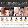 Head Shavers for Bald Men, 6 in 1 Cutter Clipper Shaver For Men 6 Floating Head Waterproof Electric Razor Multifunction LCD Display Rechargeable Trimmer (Color : Golden) view 3