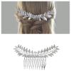 Andelaisi Boho Leaf Hair Comb Silver Leaf Bridal Hair Comb Barrette Olive Branch Hair Combs Headpiece Vintage Leaf Headpiece Comb for Women Bridesmaid Wedding Hair Accessories view 1
