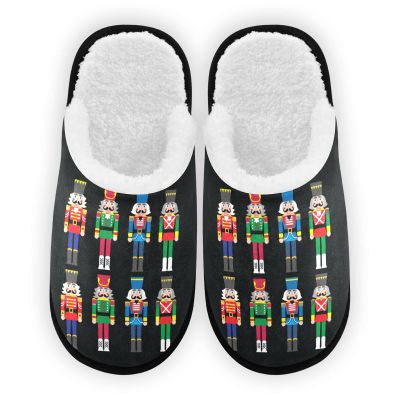 Umidedor Christmas Nutcracker Soldier Mens Slippers, Soft Memory Foam Non-Slip Indoor House Slippers Home Shoes for Bedroom Hotel Travel Spa