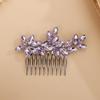 BERYUAN Purple Simple Rhinestone Hair Comb for Women Wedding Bridal Crystal Accessory Multi-Color Hairpiece Prom Dancing Ball (purple) view 2