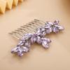 BERYUAN Purple Simple Rhinestone Hair Comb for Women Wedding Bridal Crystal Accessory Multi-Color Hairpiece Prom Dancing Ball (purple) view 3