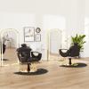 Baasha Ergonomic Reclining Hair Salon Chair, Gold Styling, Removable Headrest, 360 Swivel, Black view 2