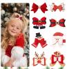 8Pcs Christmas Hair Clips Cute Christmas Hair Accessories Santa Gingerbread Reindeer Hair Bow Clips for Xmas Party Holiday Gifts view 1