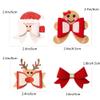 8Pcs Christmas Hair Clips Cute Christmas Hair Accessories Santa Gingerbread Reindeer Hair Bow Clips for Xmas Party Holiday Gifts view 3