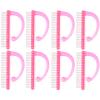 Lurrose 8pcs Pink Fingernail Brush Set Stiff Nail Brush for Cleaning Nail Art Dust Cleaner Hand and Pink Manicure Care Tool view 1