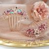 1 PCS Peacock Hair Combs Pearl Crystal Bridal Women and Girls Hair Side Combs Rhinestone Hair Clip Accessories for Bride Bridal Wedding Party Decoration (Purple) view 4