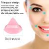 12 Pieces Pink Cosmetic Powder Puff,2.76 inch Portable Soft Sponge Setting Face Puffs,Triangle Velvet Powder Puff with Ribbon Band Handle for Loose Powder Body Powder Makeup Tool view 3