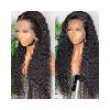 13X4 Transparent Lace Front Wigs Human Hair Pre Plucked 150% Density Brazilian Curly Lace Front Wig with Baby Hair Natural Human Hair Wigs for Black Women (32inck, Black) view 2