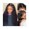 13X4 Transparent Lace Front Wigs Human Hair Pre Plucked 150% Density Brazilian Curly Lace Front Wig with Baby Hair Natural Human Hair Wigs for Black Women (32inck, Black) view 3