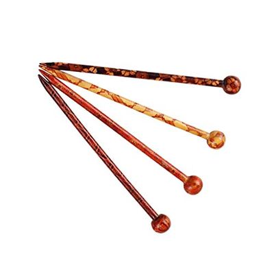 SGerste 4 Patterns 5.12'' Vintage Chic Hair Sticks Printed Wood Hairpin Chopsticks Wooden Hairpin Needle Womens Ladies Headdress Jewelry Accessories