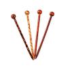 SGerste 4 Patterns 5.12'' Vintage Chic Hair Sticks Printed Wood Hairpin Chopsticks Wooden Hairpin Needle Womens Ladies Headdress Jewelry Accessories view 3