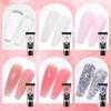 BORN PRETTY Poly Nail Extension Gel Kit-6 Colors Poly Nails Gel Kit Nude Clear Jelly Pink All In One Kit Builder Glue Gel with Nail Lamp Base Top Coat Set Nail Forms French Manicure Set for Beginner Starter DIY at Home Mother's Day Gifts view 2