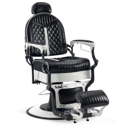 BarberPub Heavy Duty Metal Vintage Barber Chair All Purpose Professional Hydraulic Reclining Salon Beauty Spa Chair Styling Equipment 8730 (Blcak)