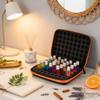 Jerliflyer Essential oils carrying case,1-3ml portable impact and leak proof hard shell essential oil organizer, 16mm Aperture holds 63 bottles of 1-3ml essential oils (Orange) view 2