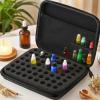 Jerliflyer Essential Oil Storage Bag,1-3ml 63 Slots Portable Aromatherapy Essential Oil Storage Bag Case Collision Proof No Leakage 16mm Aperture Essential Oil Organizer for Travel Outdoor (black) view 2