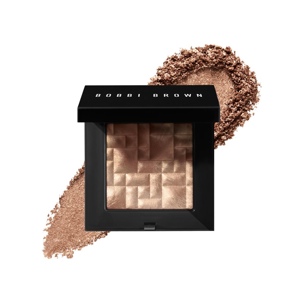 Bobbi Brown Highlighting Powder | Pearl-Infused Highlighter Makeup For Luminous Cheeks & Eyes | Gel-Powder Hybrid, 0.28 Ounce, Chestnut Glow