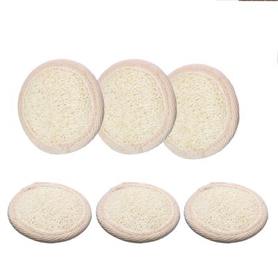 6 Pack Natural Exfoliating Facial Loofah Facial Pads Natural Luffa Material Resuable Exfoliating loofah Scrubber Rounds Eco Friendly for Men Women Face Cleansing and Makeup Removal