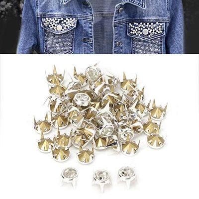 Jeanoko 50PCS 7mm DIY Silver Round Claw A Grade Crystal Rhinestones Sticker Ornamental Craft Crystals for Crafts Clothes Shoes Costume and Decoration (7mm)