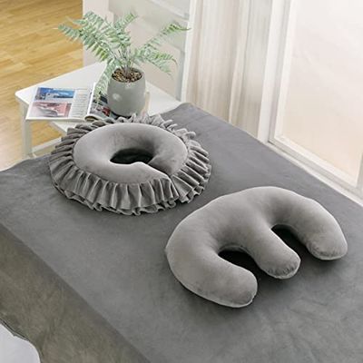 Face Massage Pillow, Face Cushion for Massage Table, Body Relax Salon Cushion, Feminine Bolster Breast Pillow Face Cradle Rest Pillow for Massage Table SPA Salon (Grey)