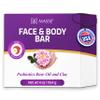 MASSE' Face & Body Bar - Probiotic with Rose Oil & Clay Infused cleansing body bar with Coleus, Vitex Berry Extracts - For Men and Women - Ideal for Gentle Wash, Bath, and Cleansing view 1