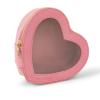 Aaly Beauty Heart Makeup Bag  Pink Heart Cosmetic Bag with Clear Cover  Gift Ideas for Women, Mom, Girlfriends, Her - Large Capacity for Full Size Makeup, Skincare and Brushes view 1