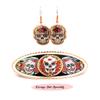 Colorful Sugar Skull Hair Barrette  Artisan Handmade Copper Day of the Dead French Clip for Women | No-Slip Grip Oval Hair Accessory HY-135 by FRONT LINE JEWELRY view 4