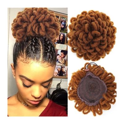 UNNS Hair Chignon Synthetic Bun Curly Drawstring Ponytail Stretch Hairbrush Clip Bun Braid Bun Hair Clip for Black Women Drawstring Bun Bun Hair Pieces for Women (Color : A, Size : 07)